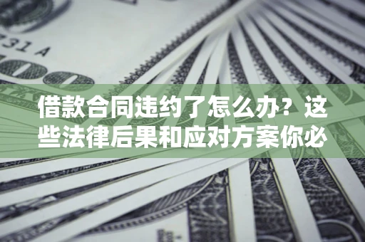 济南借款合同违约了怎么办？这些法律后果和应对方案你必须知道